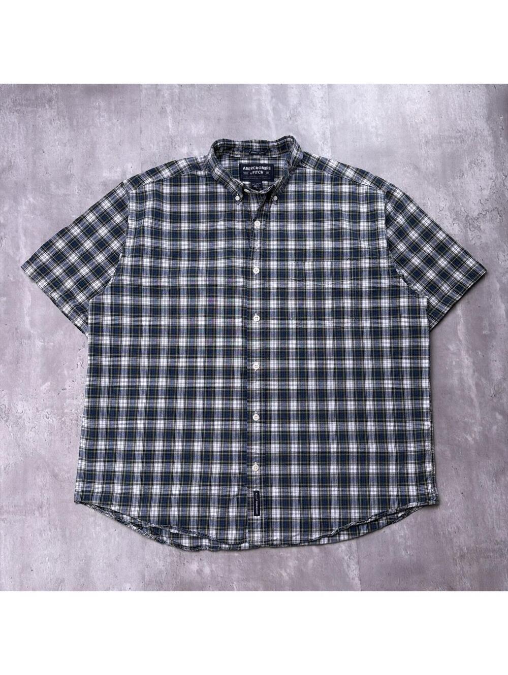 Vintage Navy Abercrombie & Fitch Grunge Plaid Skater Button Up Shirt